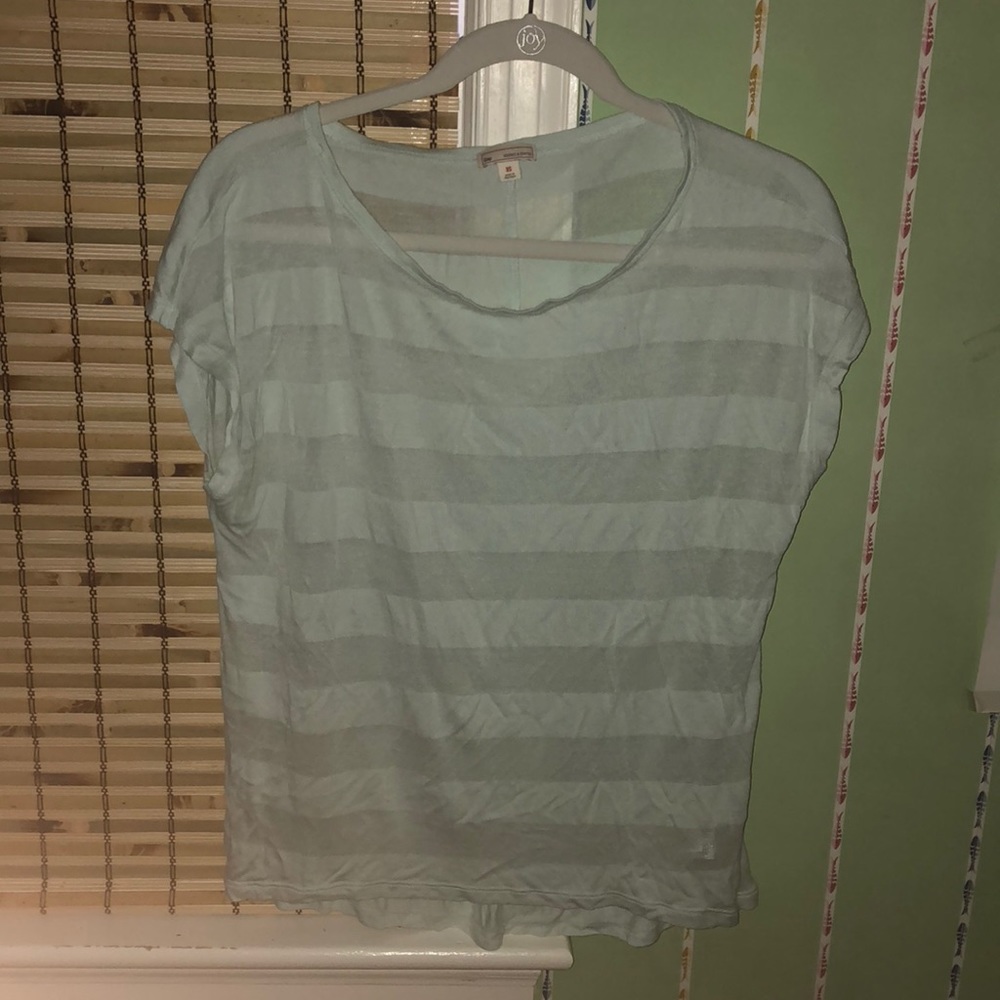 Gap mint sheer stripe blouse